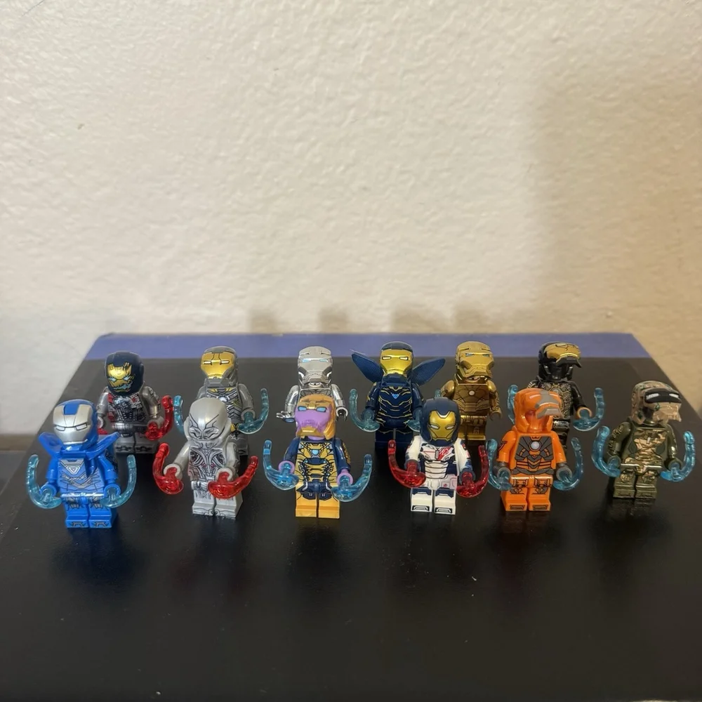 DIY Lego-Inspired Minifigure Wall Clock Set Made Building Block Iron Man Quite